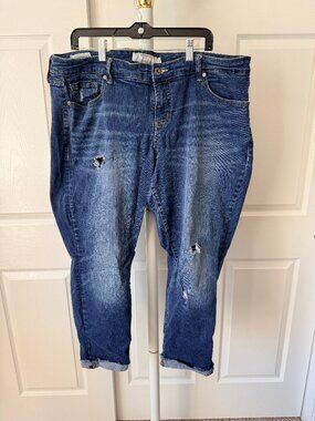 Torrid Premium Distressed Boyfriend Dark Wash Jeans 22